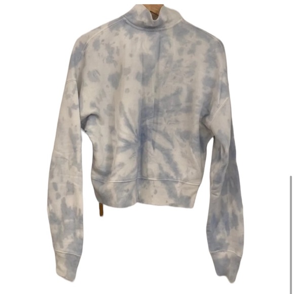 Reformation 3/4 Zip Sweatshirt Track Jacket Sky Blue & White Size S Tornado New - Picture 14 of 15